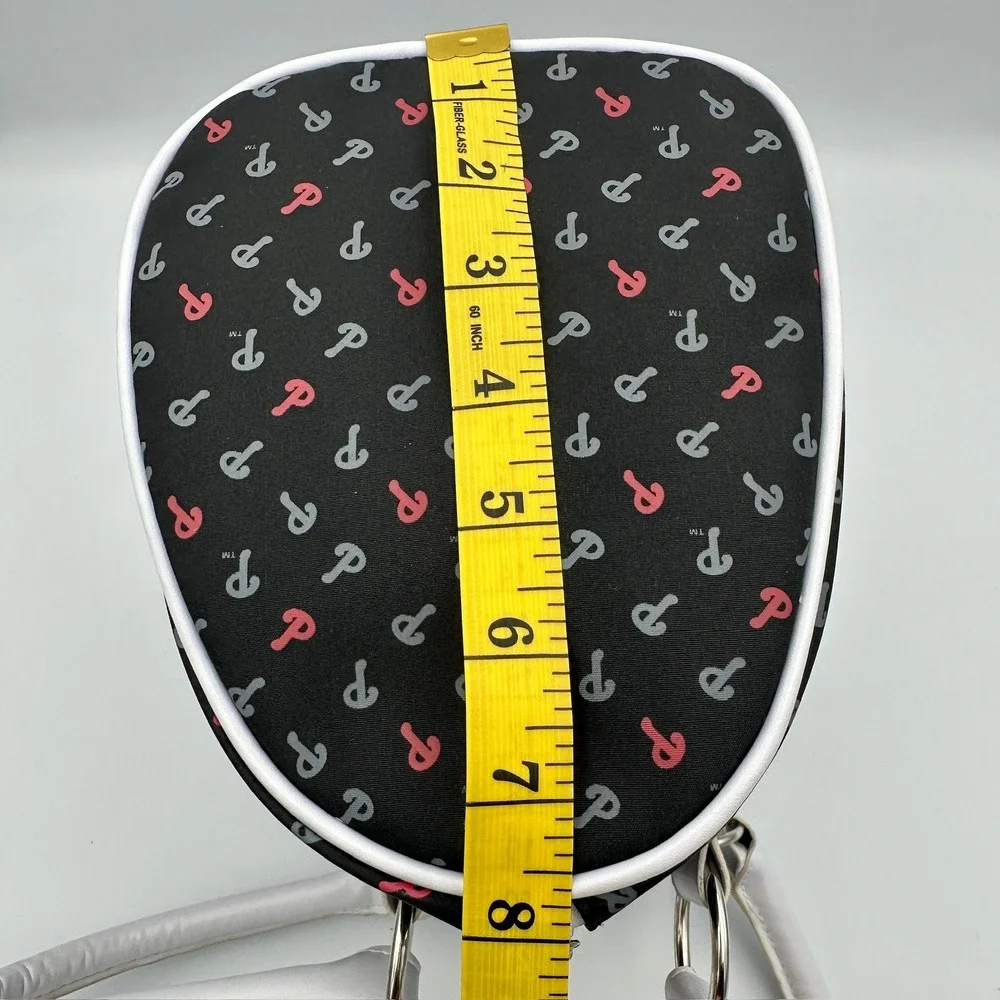 Philadelphia Phillies MLB Bowler Handbag Black Red White Logo Print Satchel Bag